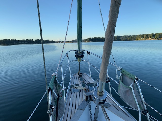 forward view of sailboat