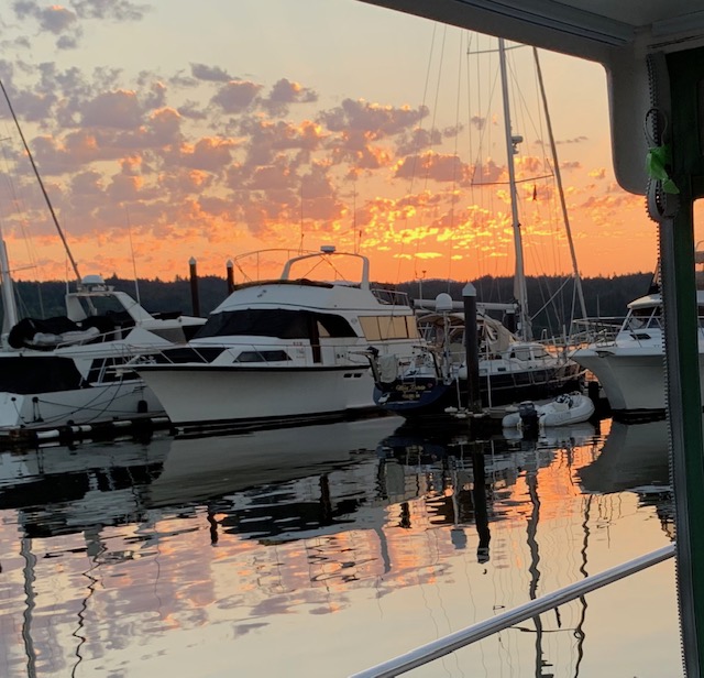 sunset at marina