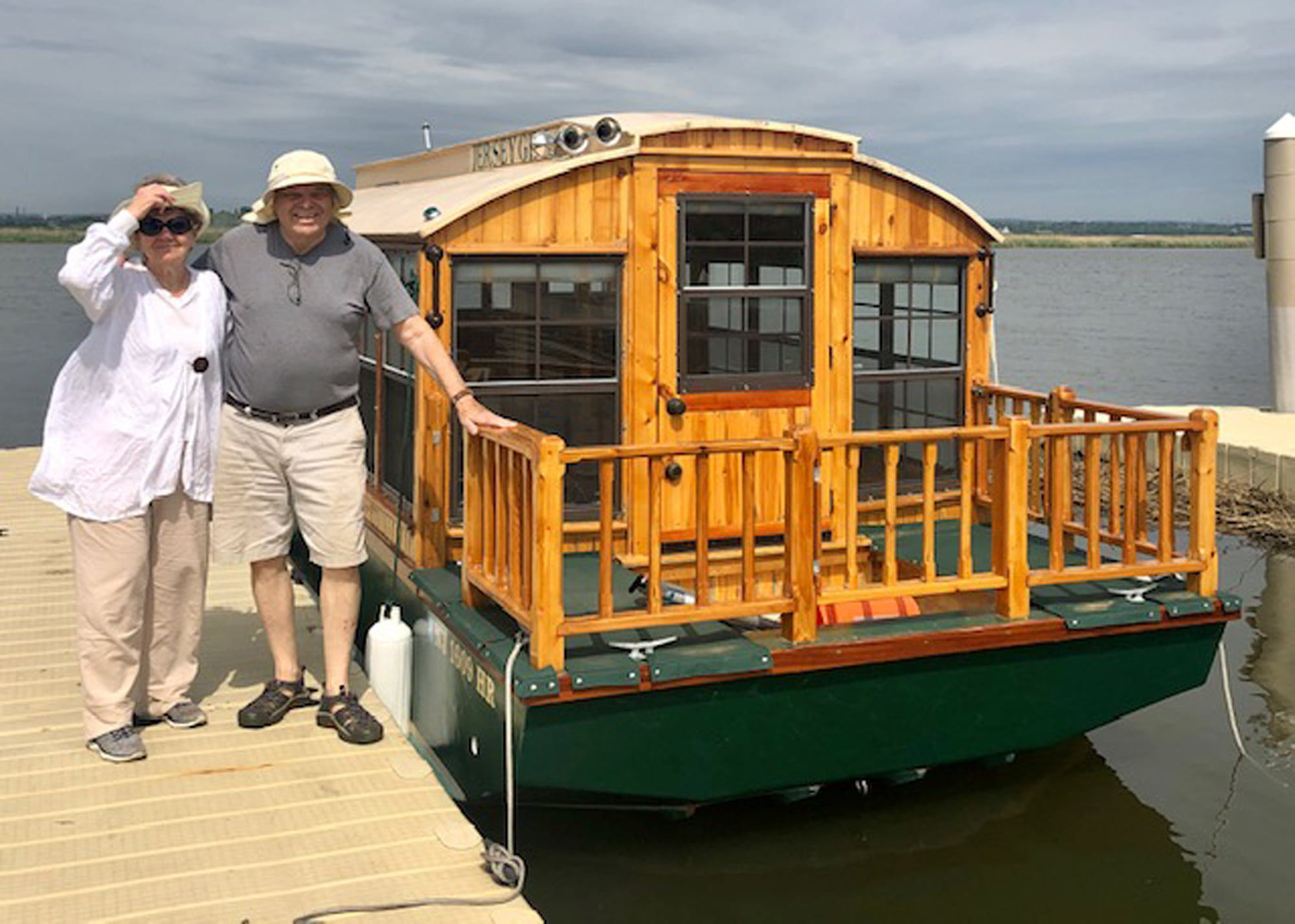 Jim Norman Building A Houseboat Of His Dreams Meet Our Customers   Jim And Ginger Picnic Cruise Lower Hackensack River 