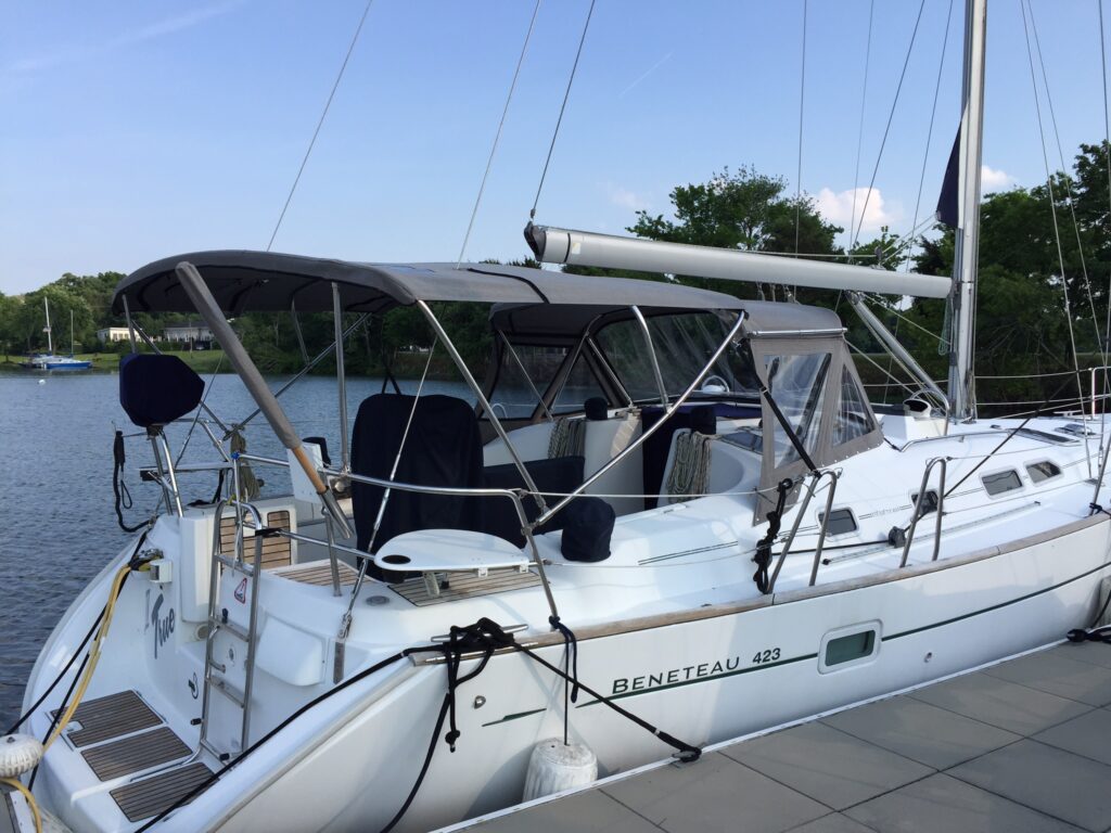 Rick made a custom bimini and dodger for his Beneteau 423 sailboat.