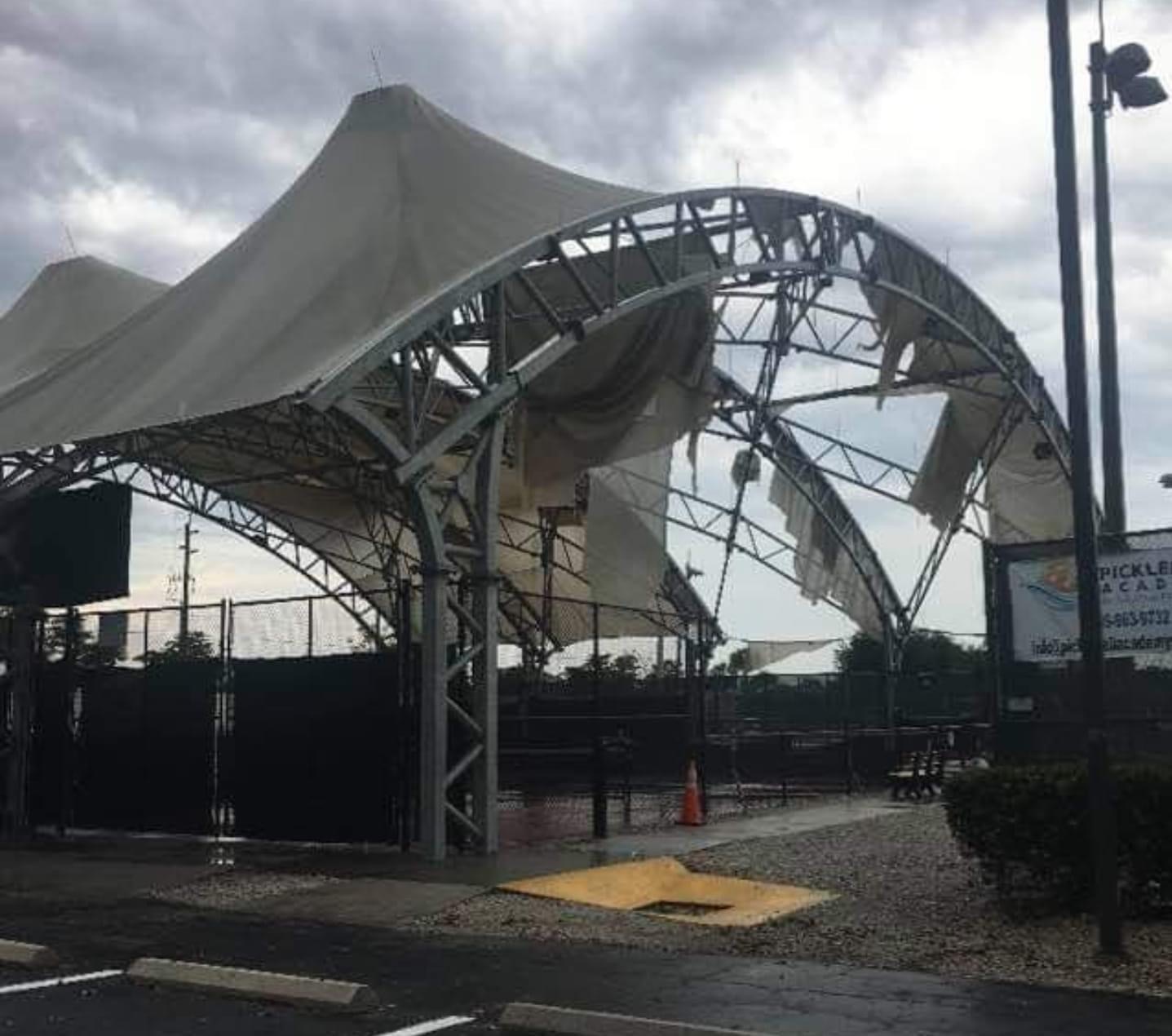 The 2017 stadium after a bad windstorm.