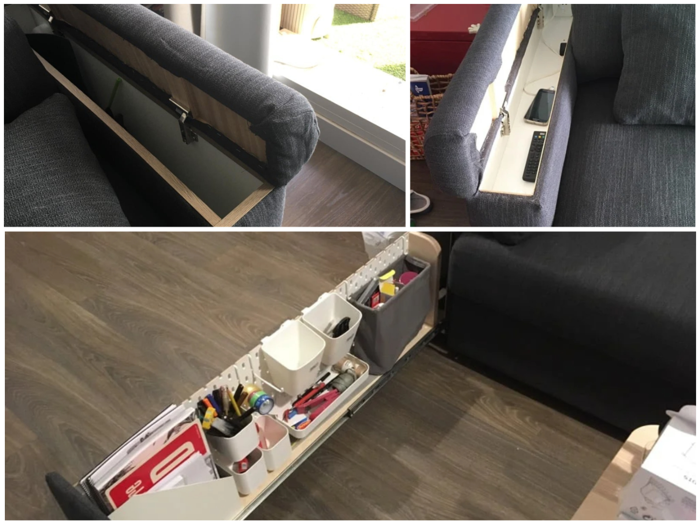sofa storage hack